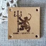 【アウトレット特価(AAA)】2.5cm角*焼印革タグ５枚セット*獅子