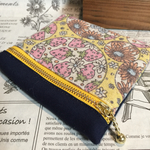  sale イエローいちご×ネイビー ポケットティッシュポーチ
