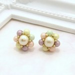パステルフラワープチピアス