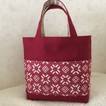 こぎん刺しのトートバッグ 赤