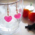 砂糖をまぶした♡ハートキャンディーピアス