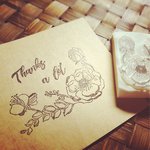 【送料無料】イマジネリフラワーのthak you 0828-1消しゴムはんこ