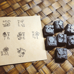 【送料無料】連絡帳用などボタニカルみました 0828-2消しゴムはんこ