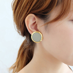 【ラスト1】【chimie vintage collection-21 】フランスヴィンテージスウェードボタンのクリップイヤリング