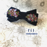 花刺繍のリボンクリップ
