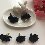  チャーム★花 タッセル★秋冬★5個★ネイビー系