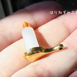 フェイクキャンドル燭台付き（金・ゴールド）★ミニチュア（1/6～1/12）ランプ・ランタン・ろうそく・ドールハウス・照明【ハロウィン・クリスマスなどのイベントにも】