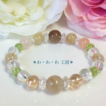 ☆ルチルクォーツとペリドットとアベンチュリンとクリスタルクォーツの天然石ブレスレット/パワーストーン