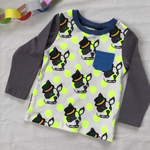 【100サイズ】ネオンドットとワンちゃんのロングTシャツ