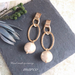 ダブルリング×コットンパールピアス/イヤリング