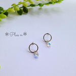 ＊チタンピアス＊miniring＋スワロフスキー＊オーロラ＊