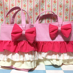 ドレスのようなレッスンバッグとシューズ入れ(ピンク)