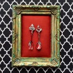 血染のアンティークカトラリーセットのヘアピン（ニッケル）