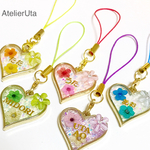 お名前入り＊デザインハートのお花たっぷりチャーム
