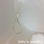 silver 925 waved hoop earrings