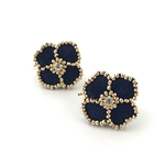 ビーズ刺繍お花のイヤリング