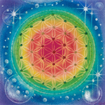 送料無料☆神聖幾何学フラワーオブライフ＊ポストカード「Cakra color」