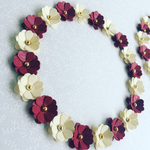 お花シール❁︎40枚❁︎ボルドー&ホワイト 再販