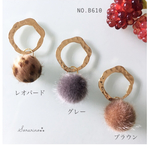 No.B610 ❤︎人気♕No.4❤︎ころん♩と可愛い✩︎⡱ ファーチャーム×リングの お洒落ピアス / イヤリング