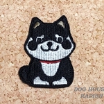 柴犬 ワッペン 黒柴 刺繍 柴 アップリケ 犬 アップリケ