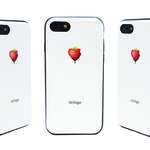 《iIchigo》チョコ いちご ハート  iPhone7/8（4.7インチ） レザーケースフルカバー（オフホワイト）
