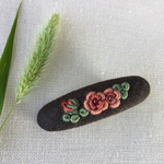 刺繍ミニクリップ シックなばら