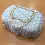 ピジョン おしりふきケース アンティークフラワー柄（スカイブルー）