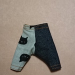 猫柄×デニムサルエルパンツ(糸/金)