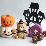 ハロウィン♪くまちゃんとおばけかぼちゃセット 羊毛フェルト