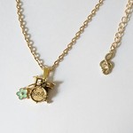 花咲くドラム★花×打楽器★ゴールド色★ネックレス他