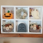 ミニチュアインテリアＢＯＸ＊中サイズ＊ホワイト＊ハロウィン