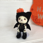 小さなあみぐるみ ハロウィンデビルキャット黒猫着ぐるみクマ
