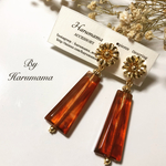 【再販】大人可愛い 秋冬 ゴールドフラワー×べっ甲ピアス／イヤリング