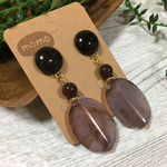 秋色！ブラウン×パープルの大ぶりピアス・イヤリング♡