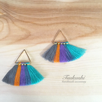 autumn color タッセルピアス　