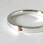オレンジサファイア華奢シルバーリング