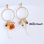 フープ🎃サークルハロウィンピアス／イヤリング