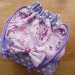 ★お弁当袋＊英字がオシャレなシルエットアリス☆パープル★