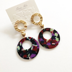 【pierce限定】《purple》ウェーブプレスピアス × マーブルパーツ