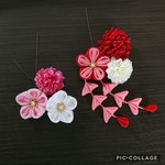 七五三の髪飾り♥️京ちりめん使用のつまみ細工