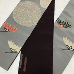 アンティーク縮緬 織刺繍 半幅帯