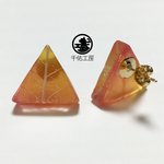 【受注生産】三角葉脈ピアス【オレンジ】