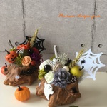 森のハロウィンカーニバル…♪　切り株アレンジ　～2カラーver.～　