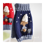 ma＊様専用お買い物ページ White cap knit navy (後ろ姿のわんちゃんセーター)