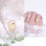 【再販】アリッサム 押し花 ドライフラワー レジン ハンドメイド リング