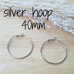 ☆SALE☆ 26【高品質】10個5ペア　フープピアス　40ミリ　シルバー