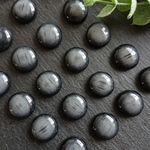 【4個】 16mm ブラック カボション つやカラー