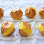 訳あり！チェコビーズ　有機FP黄ゴールド１４個