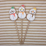 アイシングクッキー【クリスマス　クッキーポップ雪だるま】