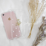 ドライフラワーとパールのiPhoneケース【押し花】